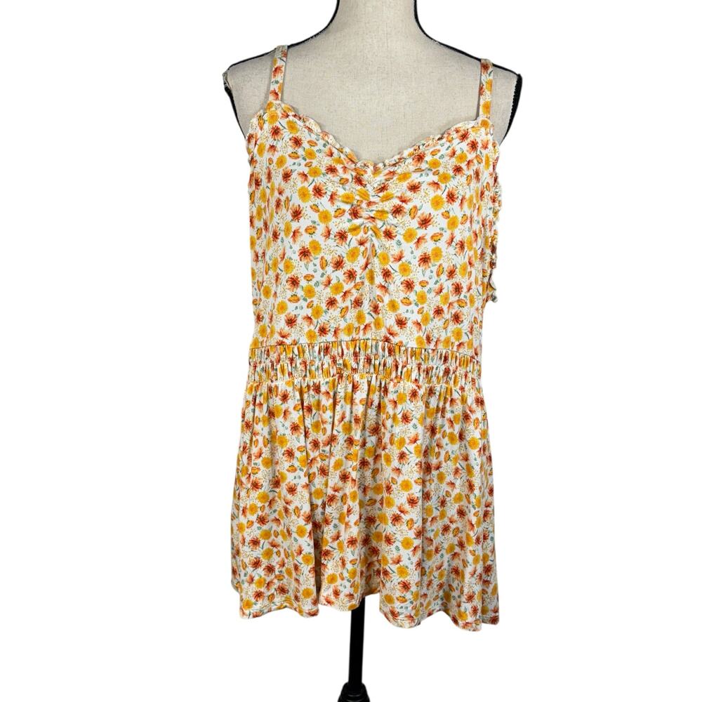 Torrid Super Soft SZ 3 (3X-Large) Babydoll Knit Top Floral Stretch Sweetheart